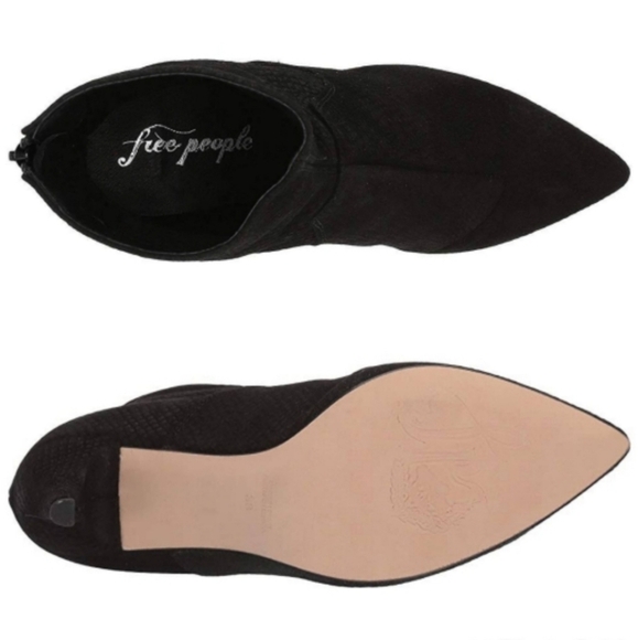 Free People Willa Leather Ankle Black Witchcore Booties New Size 11 - Picture 7 of 16